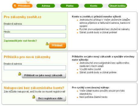 Registrace v obchodě